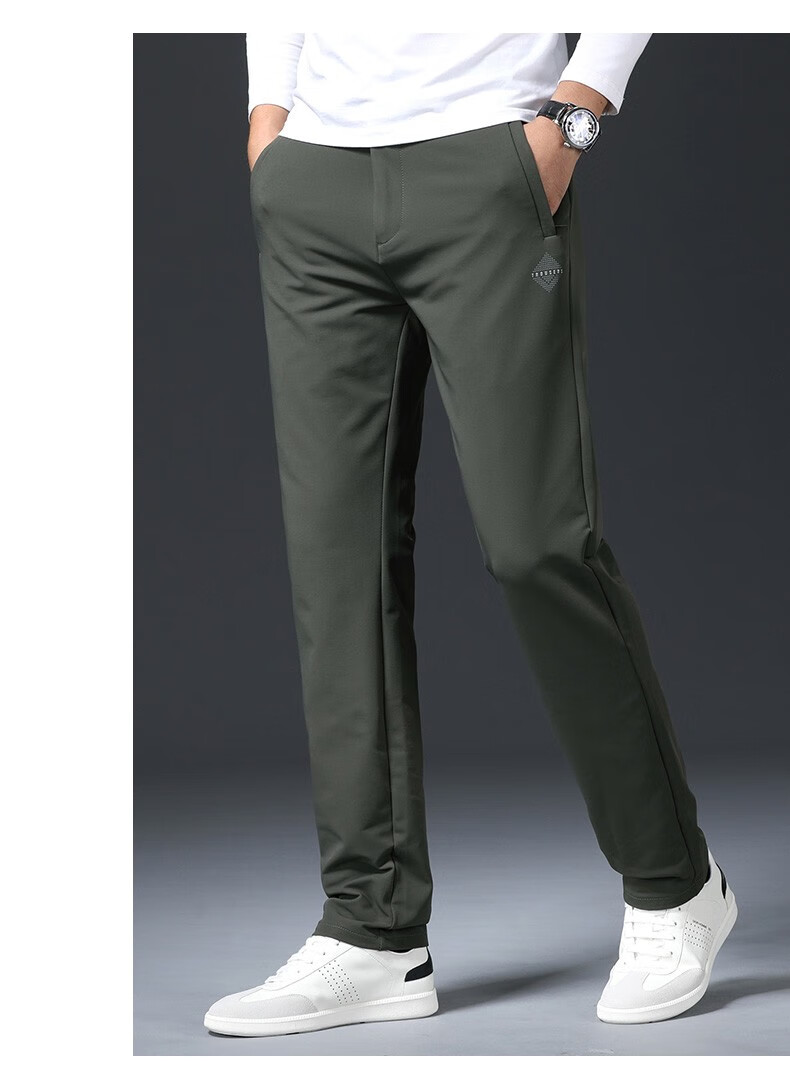 卡姿希品牌运动裤男秋冬新款直筒宽松休闲裤绒加厚大码冬季中年休闲裤