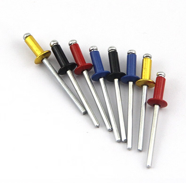 静璇彩色铝制抽芯铆钉 彩色拉铆钉 装潢钉 圆头开口型铝拉钉m3.