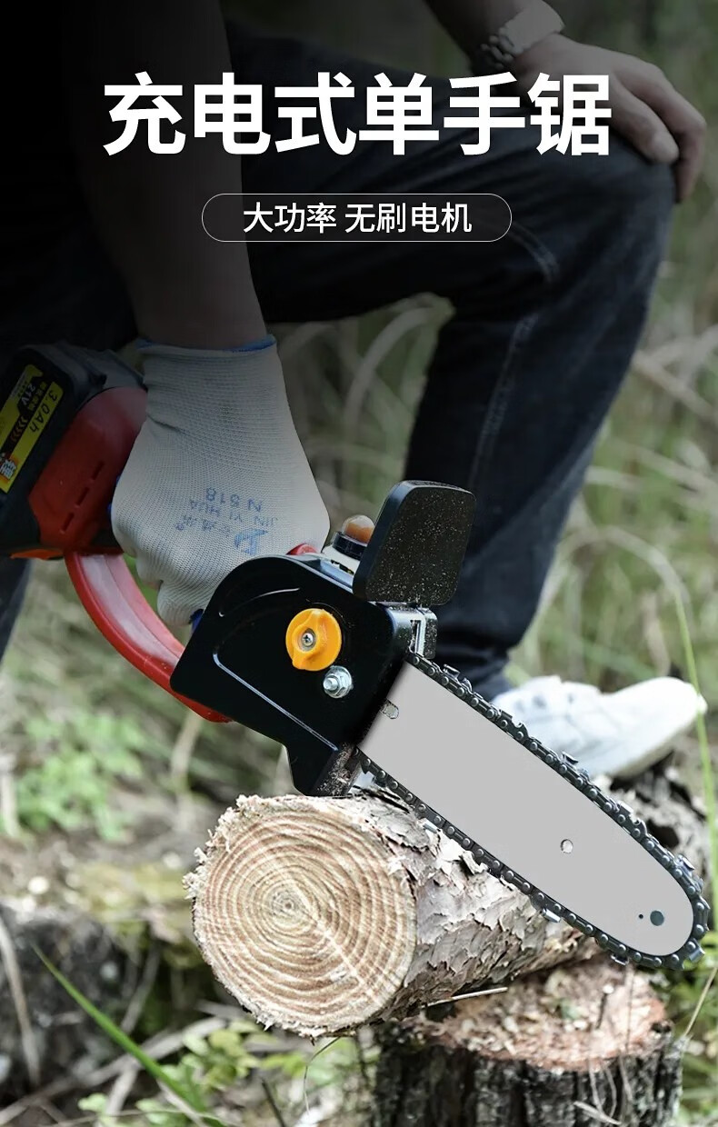 功能电动电链锯切割轻型链条锯专业级带润滑油壶电锯30a一电一充1链条