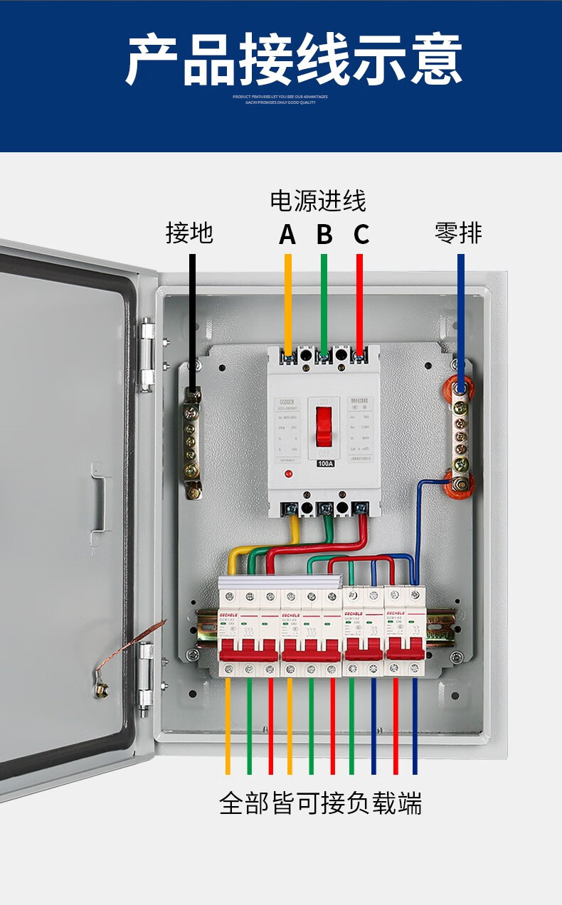 正泰开关 组装成套配电箱 家用配电箱三相四线380v220v 配置11【图片
