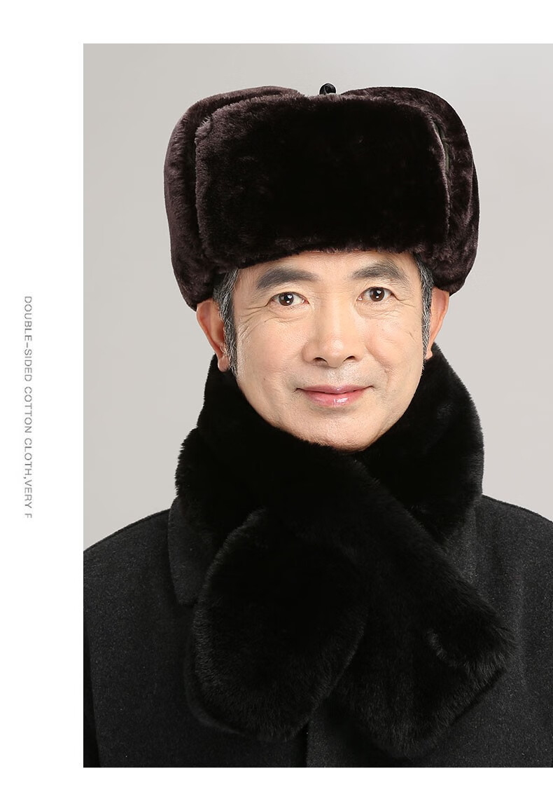 《军帽军绒帽雷锋帽男爸爸东北防寒骑车护耳加厚苏联冬帽保暖老人火车