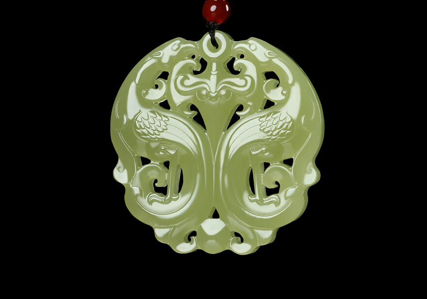 【有凤来仪】和田玉黄玉黄口料仿古凤挂件吊坠27.00g