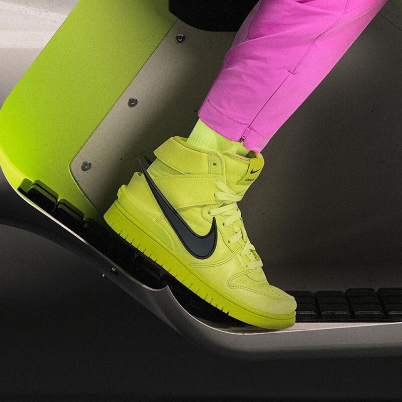 潮耐克nikedunkhighxambush联名黑白熊猫男女板鞋休闲鞋柠檬黄柠檬黄