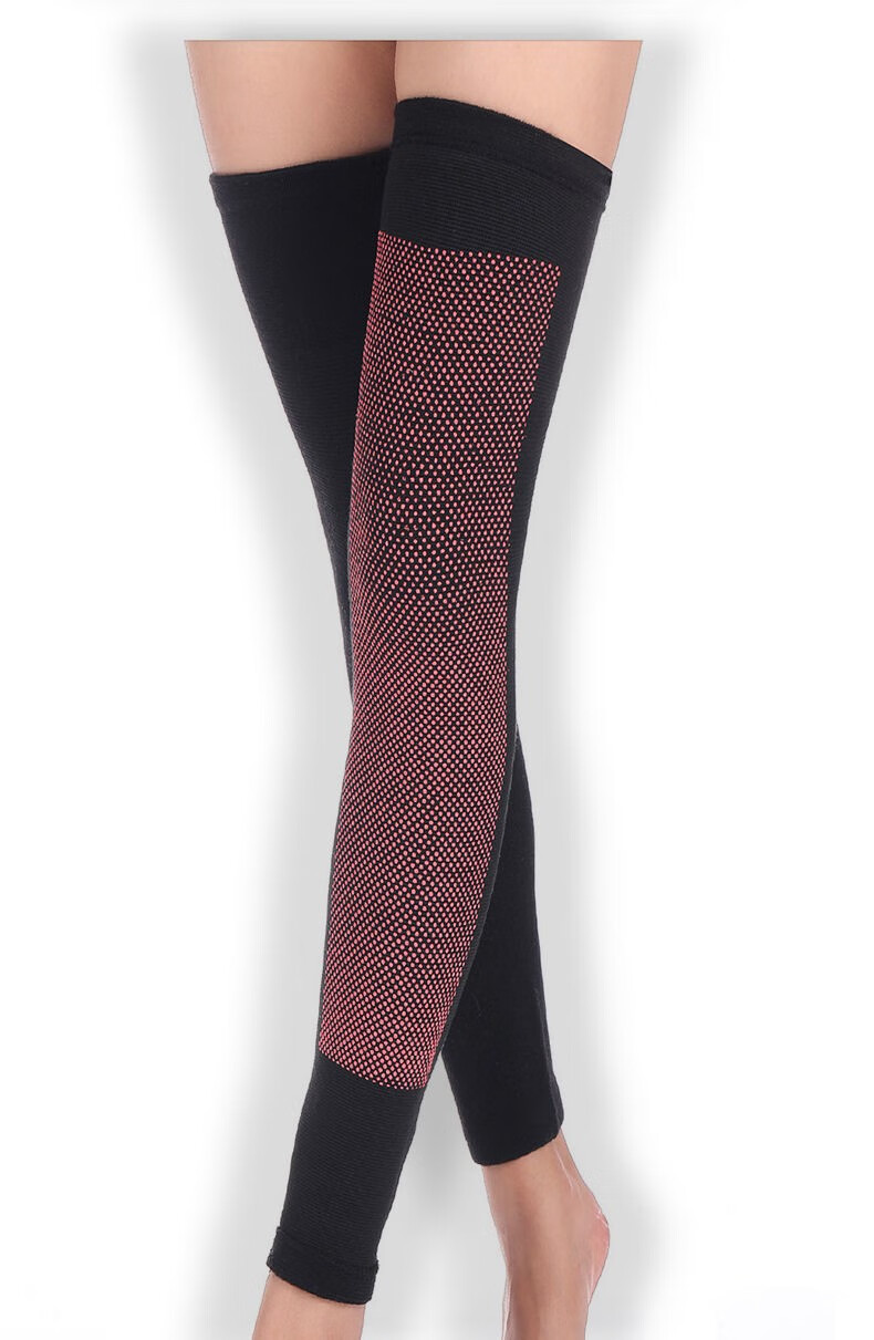 保暖护膝防寒自发热加长款护膝护腿第四代发热护膝黑色短款xl160200斤