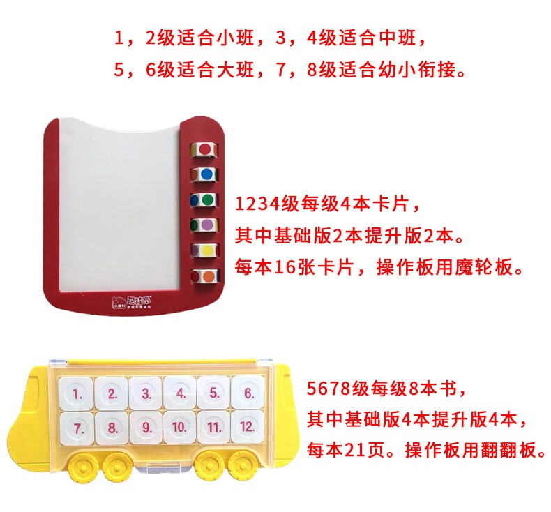 小康轩幼儿园教材逻辑高教材幼儿园逻辑高魔轮版逻辑高翻翻板全第4级