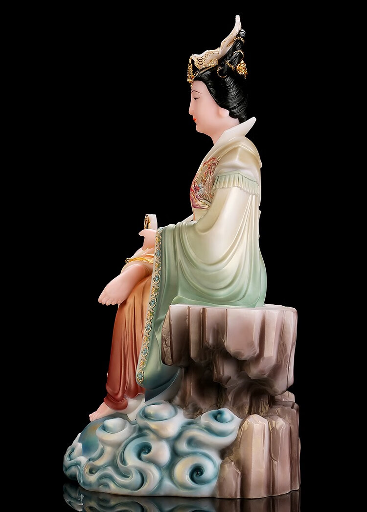 吉旺来 地母娘娘神像贴真金箔大地之母元君像后土娘娘神像道教后土