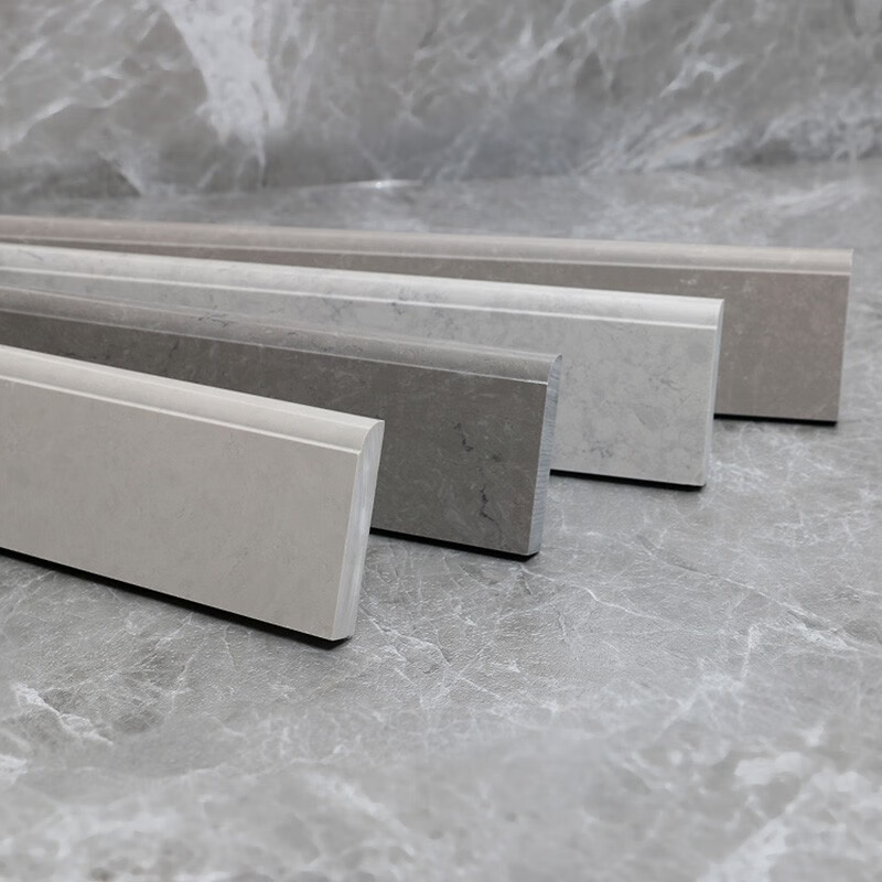 陌利家装建材轻奢高端石材人造大理石踢脚线客厅灰色地脚线通体瓷砖