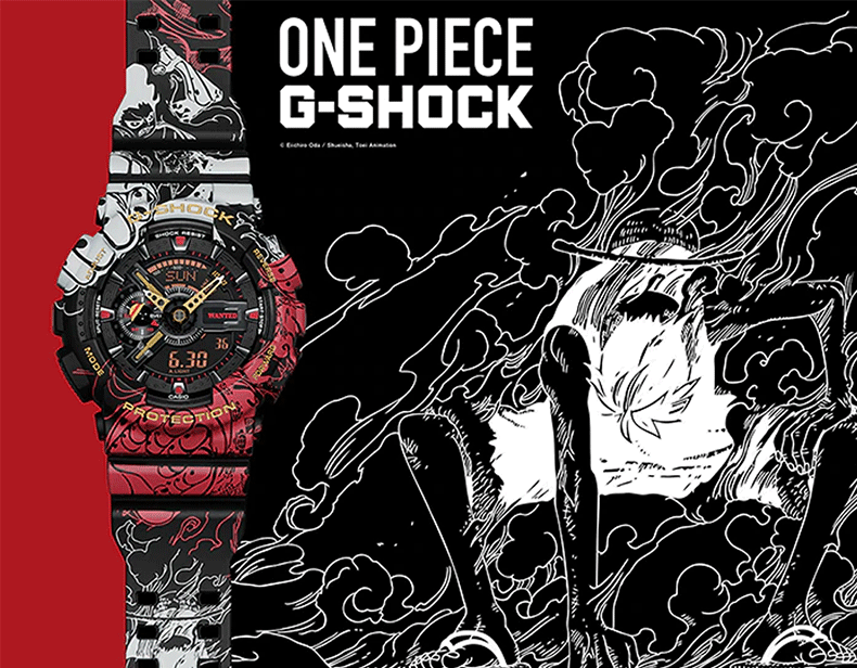 卡西欧casiogshockonepiece防水防震时尚潮流男表腕表海贼王路飞联名