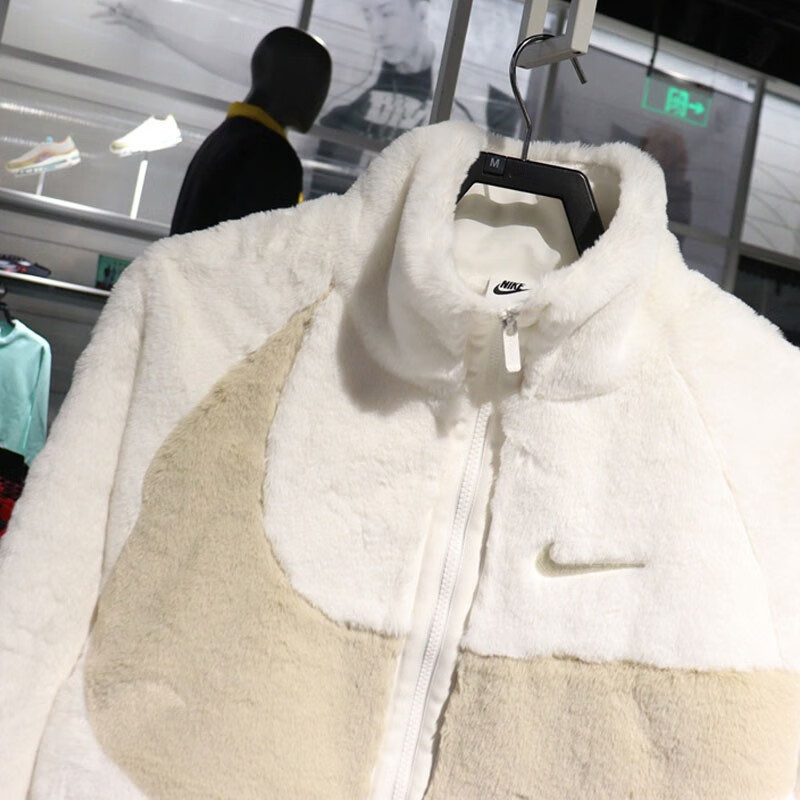 耐克(nike) 外套男女装2022秋冬季大勾logo毛绒休闲运动夹克fb7664 fb