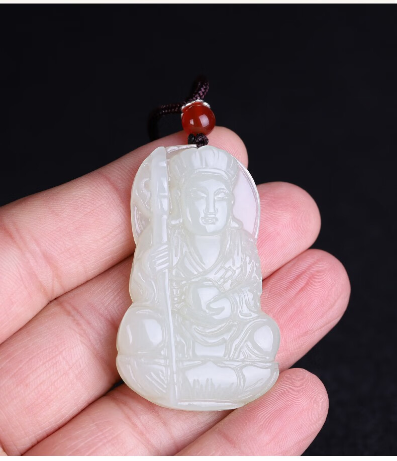 落花啼春和田玉地藏王菩萨吊坠男女玉石项链地藏佛像玉坠挂件玉佩玉器
