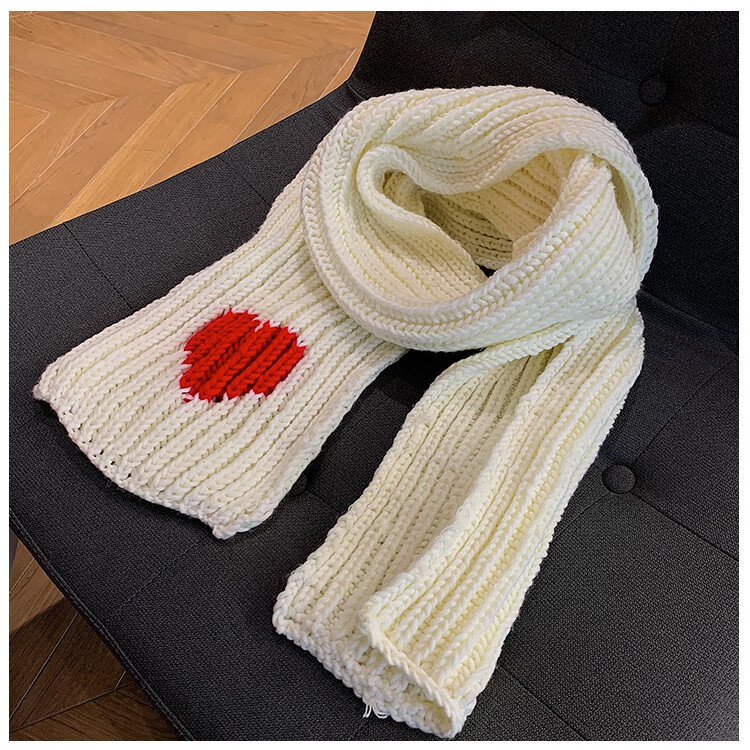 手工编织围巾diy材料包毛线自制爱心情侣围巾男女朋友手织围脖 灰色