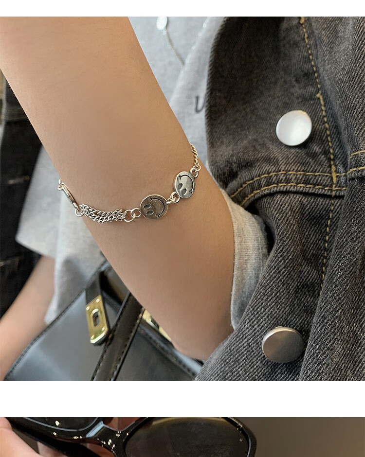 余今 韩国东大门手链女嘻哈原宿风个性笑脸手链女学生潮ins小众设计