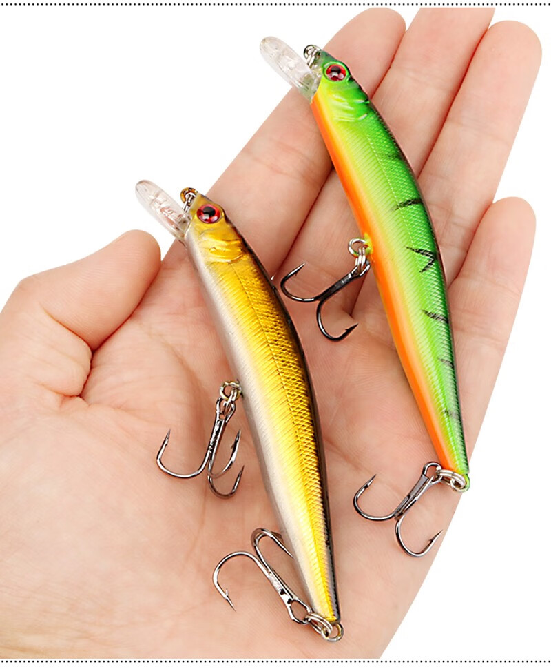 10只装短舌款浮水米诺路亚饵9.7厘米8.