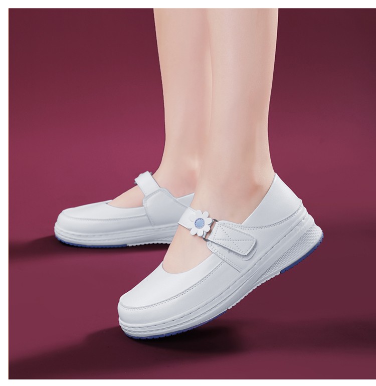 宾莱伊专业护士鞋女厚底增高春夏款镂空透气平底轻便坡跟软底防滑舒适