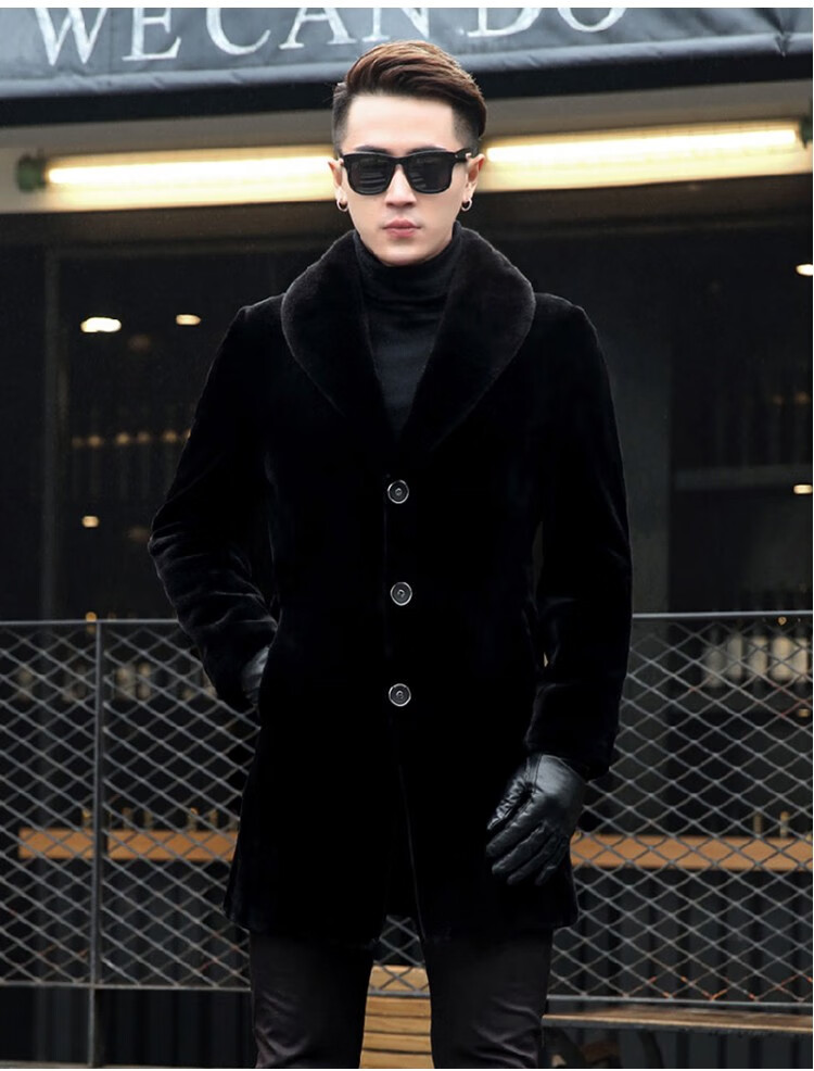 狄派斯品牌海宁整貂男士貂皮大衣水貂皮草翻领短款夹克高档进口真貂皮