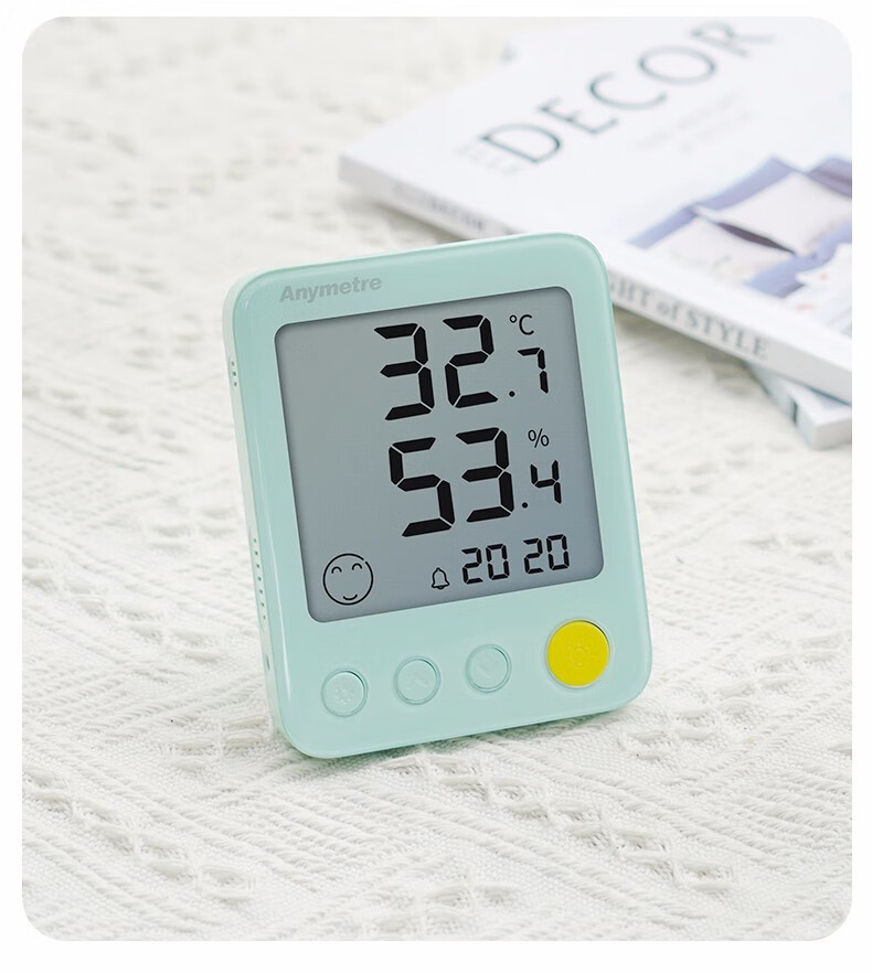 家用室内温湿度计婴儿房高精度室内空气干电子温度表检测仪珍珠白