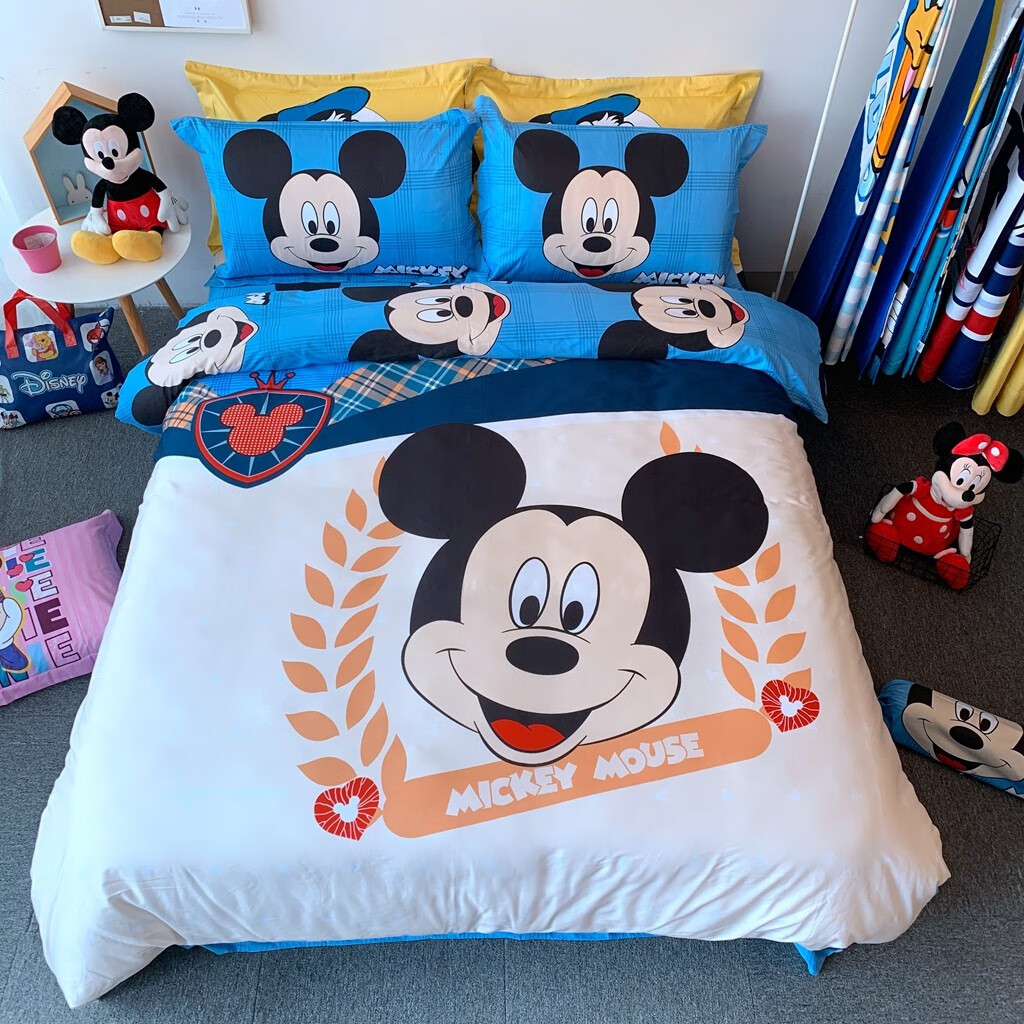 佰臻家纺 正版儿童动漫全棉床上用品学生被套卡通纯棉四件套 迪士尼
