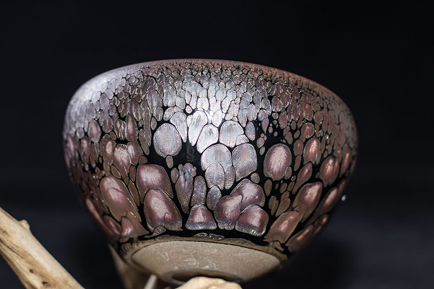 【无极】油花大 结晶佳 黎祥 建阳建盏主人杯 口径9.5cm j85-1127