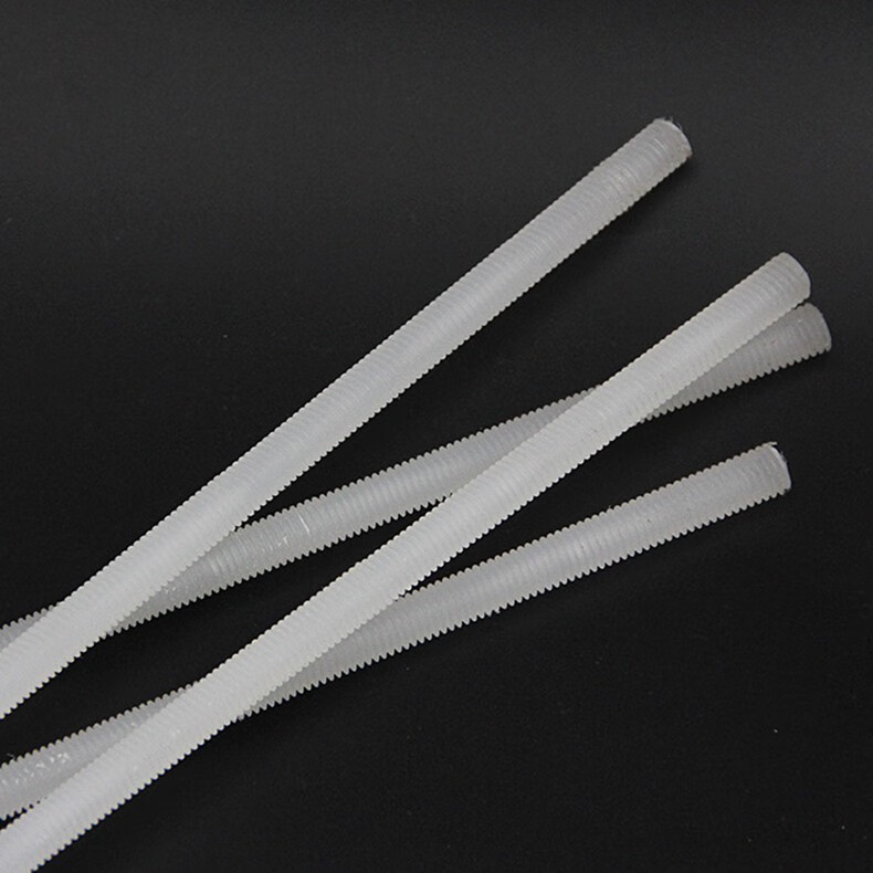传测-尼龙塑料牙条全螺纹螺杆螺栓通螺纹螺丝棒1米长【m8m10m12m16m18