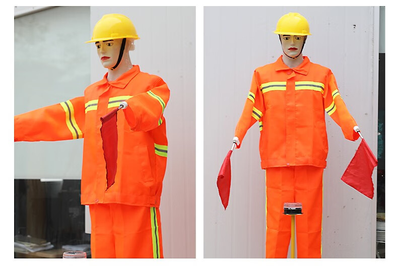 太阳能仿真交通指挥员假人高速公路施工摇旗安全员道路保通机器人 此