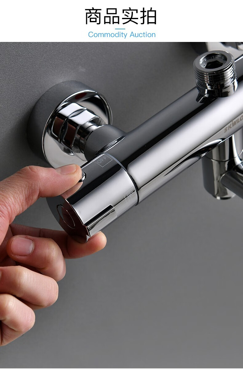 斯沃奇skwloche恒温混水阀淋浴花洒龙头全铜主体暗装家用洗澡明开关