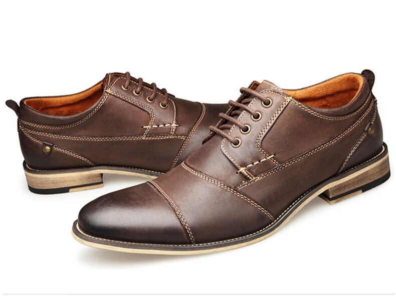 hangten 皮鞋男2020夏季头层牛皮单鞋商务休闲鞋男舒适正装鞋男 纯皮