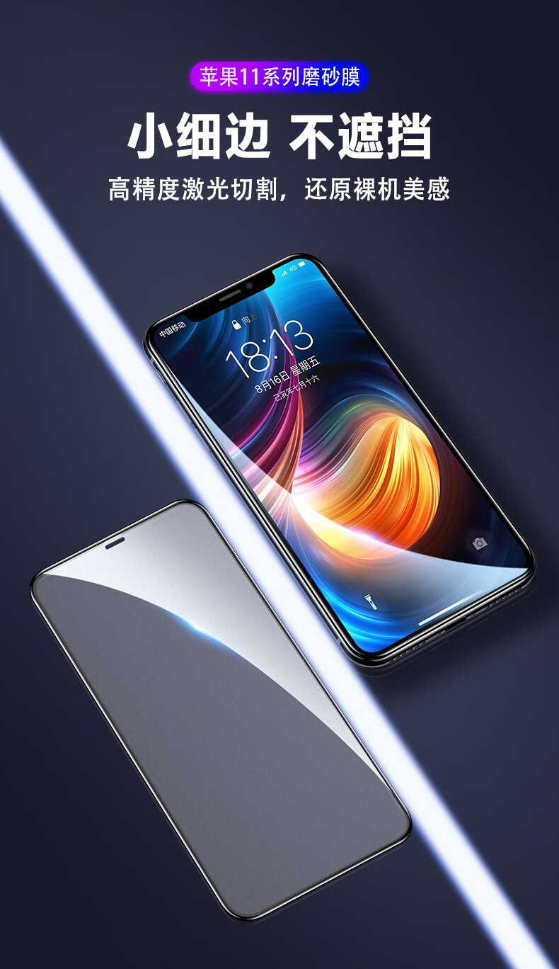 promax全屏手机电竞游戏贴膜mini防窥苹果1212pro电竞磨砂膜蓝光2片装
