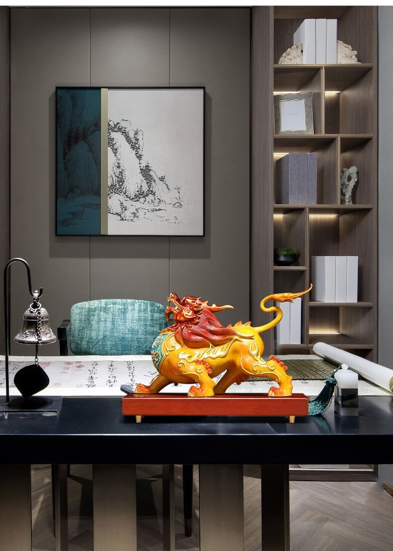 禾万瑞纯铜龙头貔貅摆件一对客厅玄关装饰品办公室公司高档乔迁开业