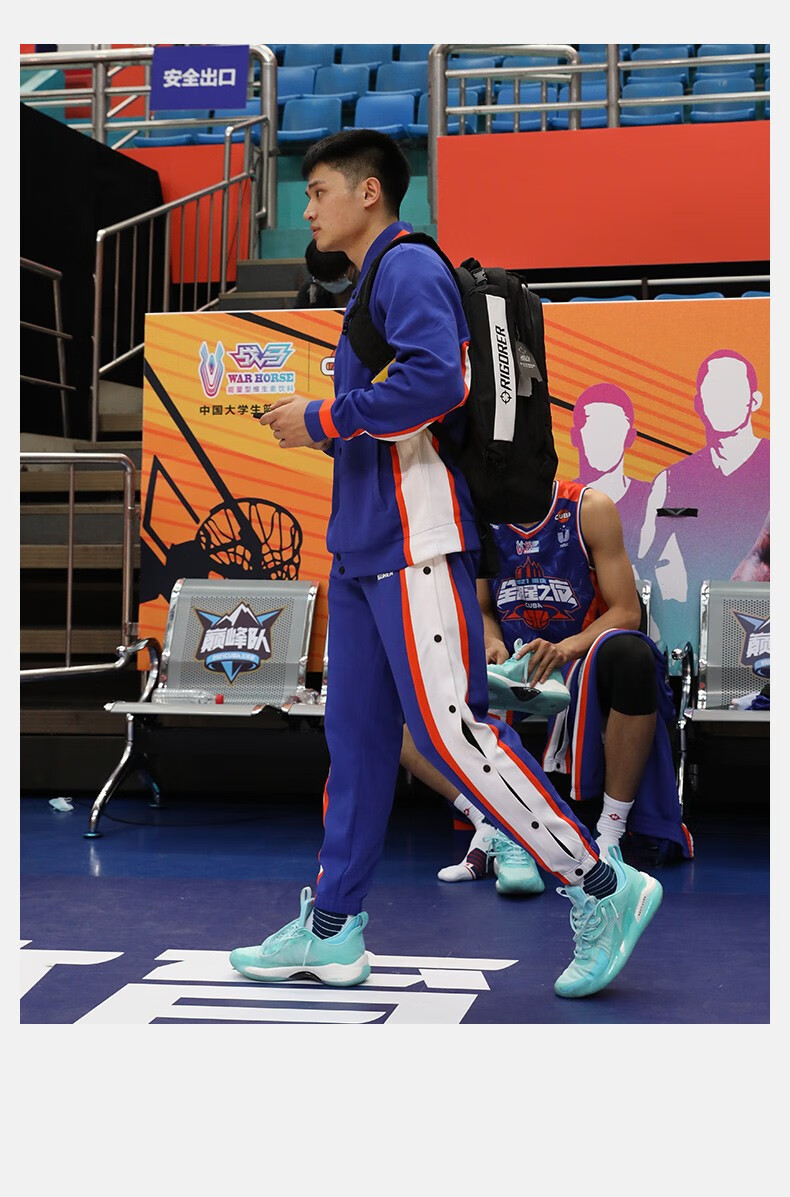 准者新款cuba篮球运动比赛训练出场热身针织卫衣系带卫裤套装 z12