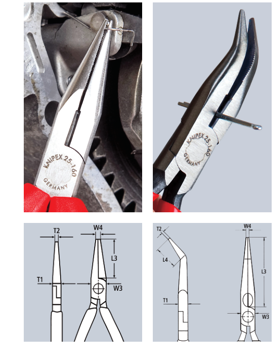 进口德国凯尼派克knipex25系列弯头尖嘴钳多功能尖头钳子尖嘴钳带剪口