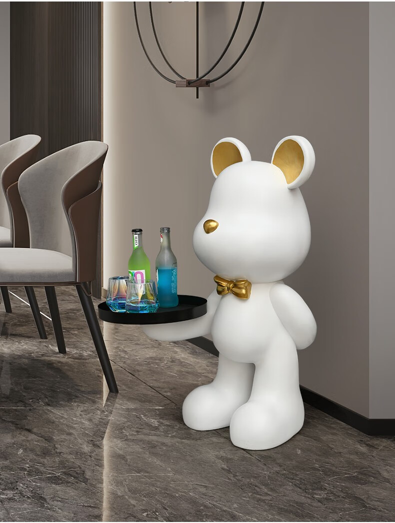 金福喜网红公仔暴力熊摆件大型落地托盘沙发旁边客厅家居创意轻奢装饰