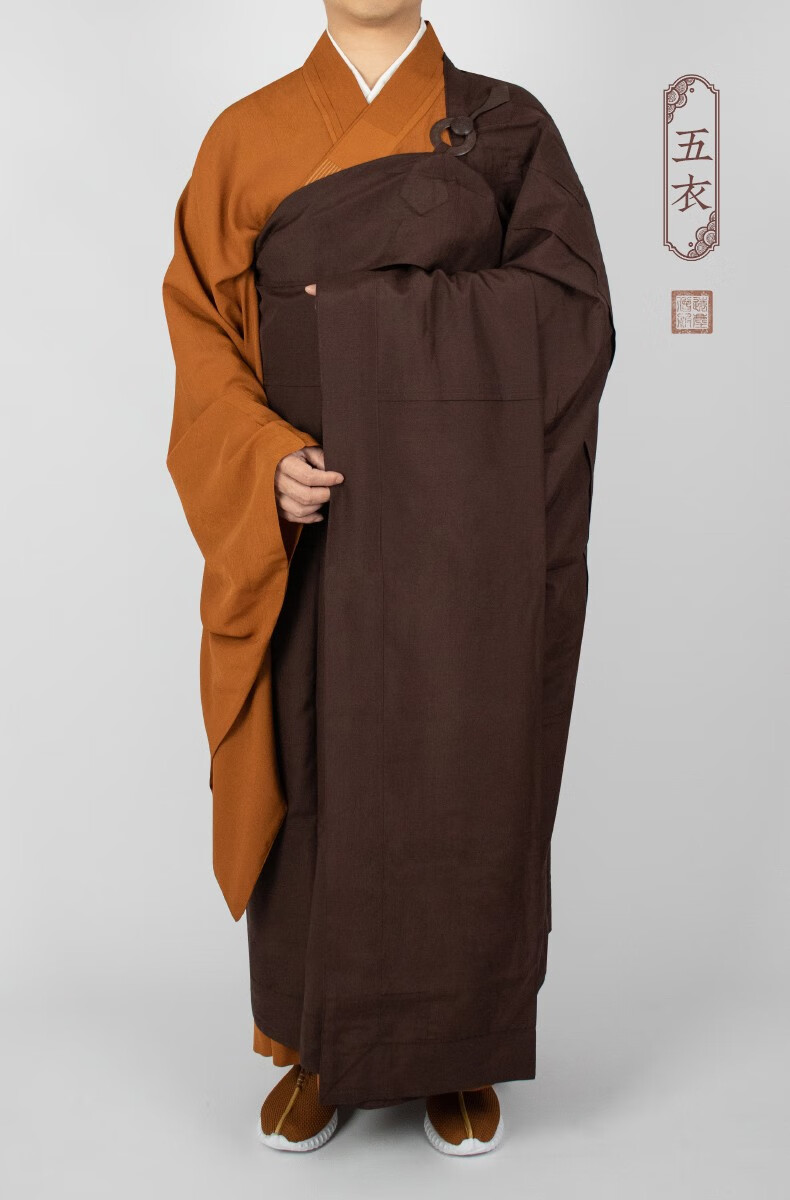 淳沫笙夏(chunmoshengxia)出家人五戒曼衣搭衣居士服咖啡色缦衣五衣七