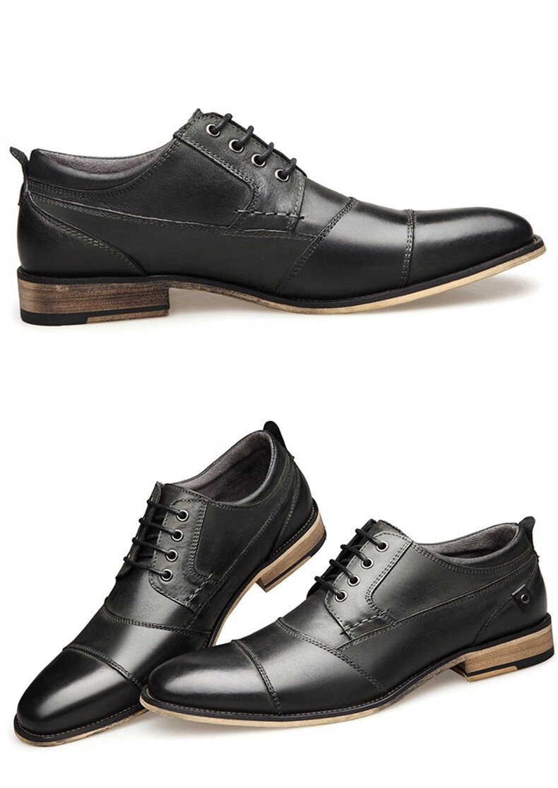 hangten 皮鞋男2020夏季头层牛皮单鞋商务休闲鞋男舒适正装鞋男 纯皮