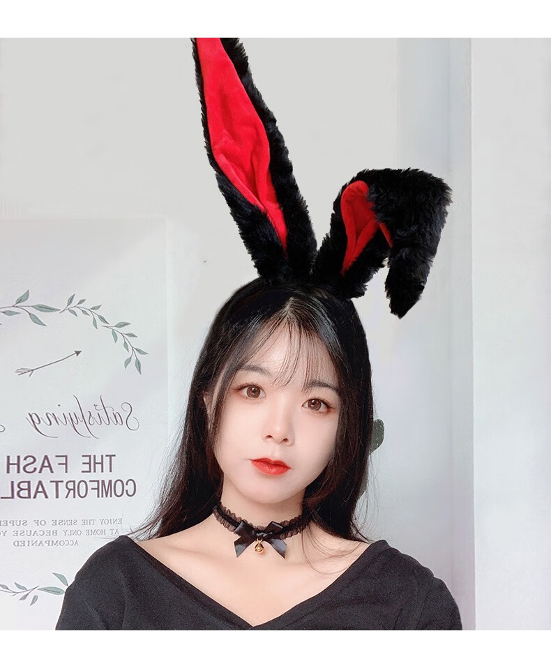 佩川小舞兔子耳朵发箍新年头饰毛绒兽耳头箍cos可爱表演装扮道具发饰