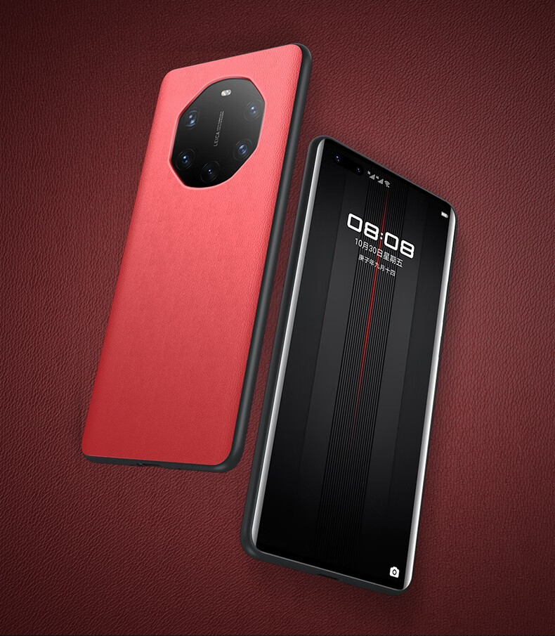 版男女款mate40保时捷时尚个性保护套 mate 40rs【红色印花】【图片