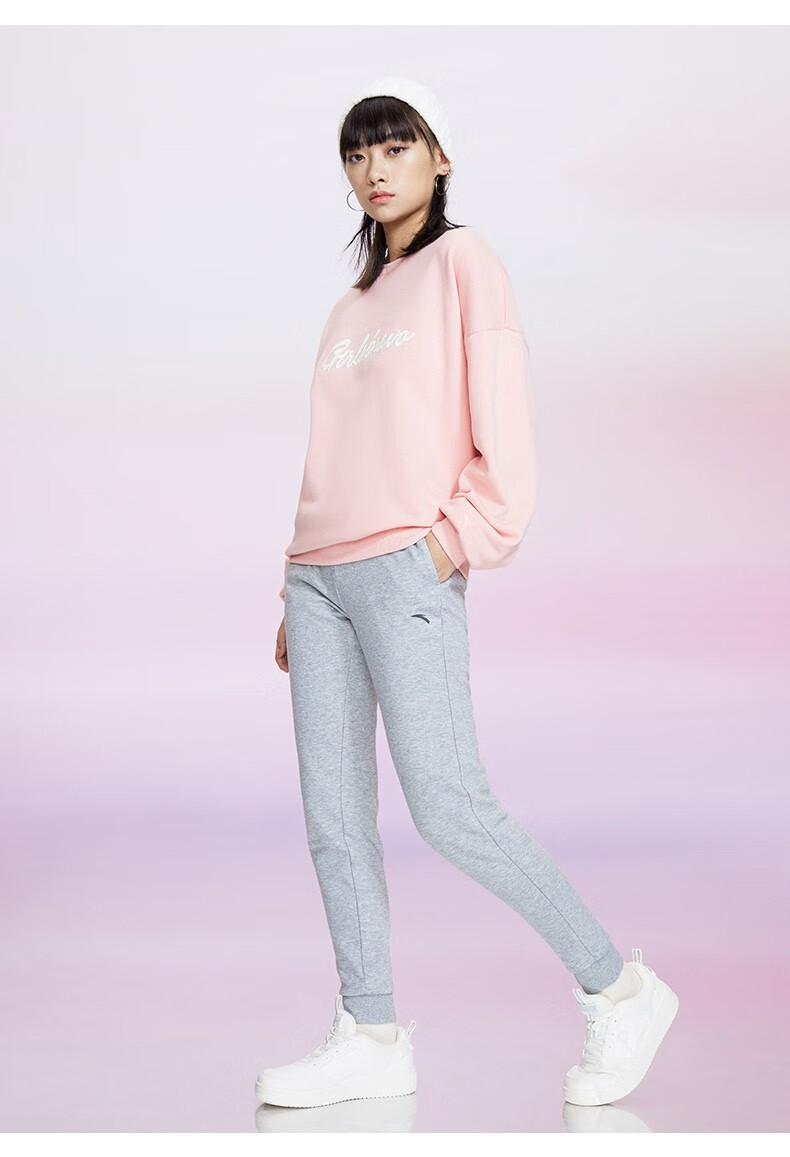 安踏运动裤女2022新款针织运动裤保暖长裤子女生休闲直筒官方旗舰网店