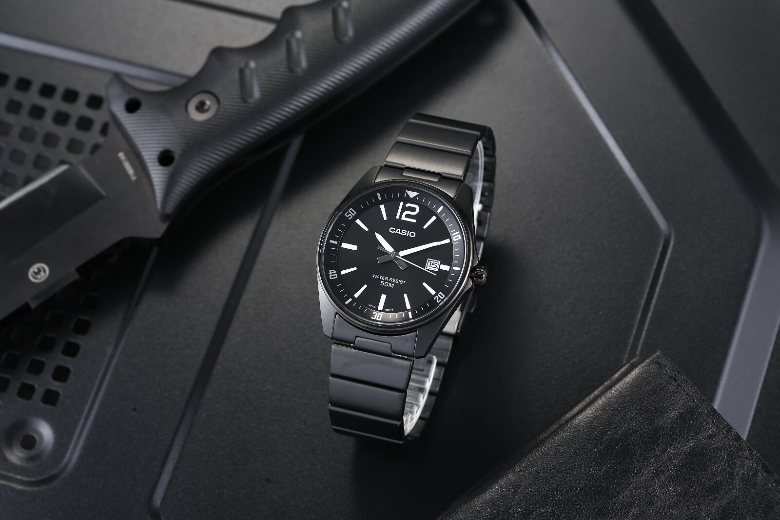 卡西欧casio男表商务日历星期石英男士手表mtpv004l1b