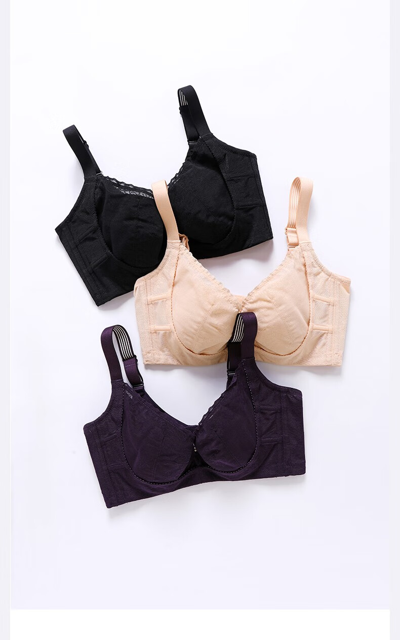 商场同款茜施尔性感内衣女士薄款大胸显小美背调整型文胸杏色3680e