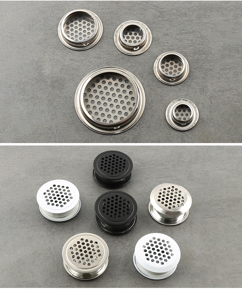 不锈钢透气孔橱柜散热通风孔透气网装饰盖鞋柜排气孔衣柜出气孔塞平面