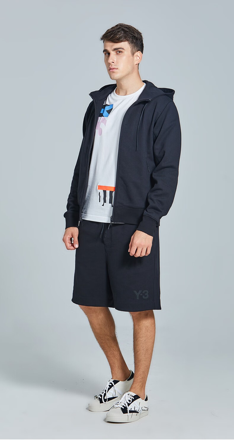 y3classicbacklogohoodiey3经典男士连帽开衫卫衣36fn3363黑色s