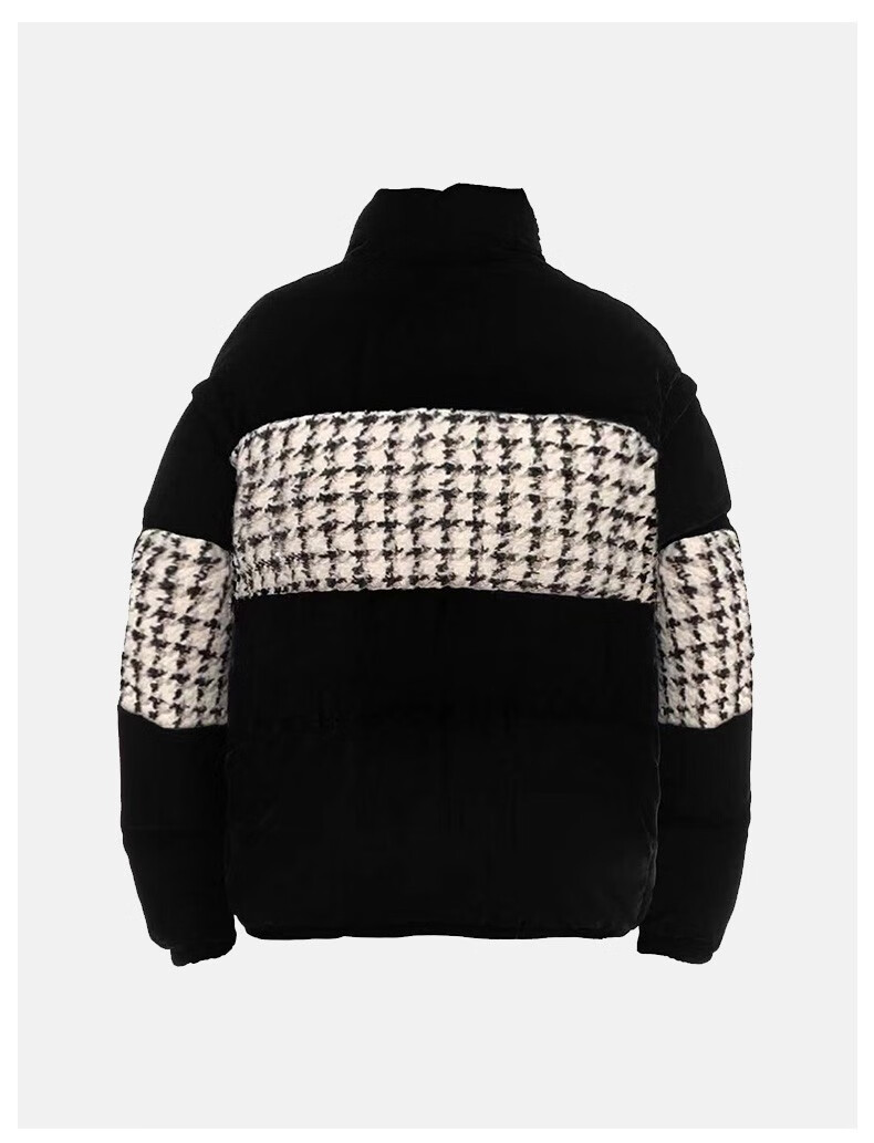 charlieluciano黑白格羽绒服短款2020冬季新款加厚保暖潮流潮牌男女