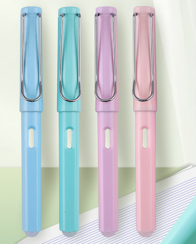 罗氏可擦钢笔小学生专用热敏可擦笔学生蓝色可更换墨囊蓝绿青三色装