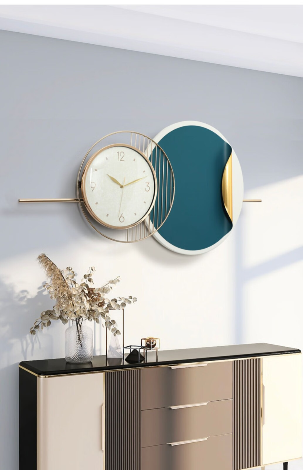 伊弥evemi现代简约挂钟客厅轻奢创意钟表家用时尚艺术装饰餐厅玄关