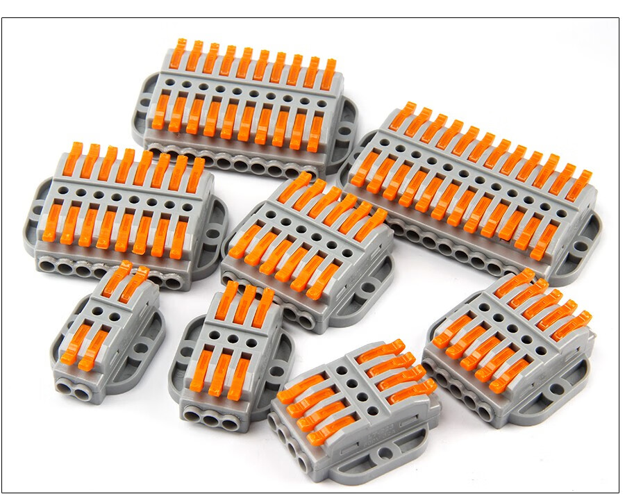 万特弗多进多出可固定式电线接线器快速接线端子排插拔式连接器快速