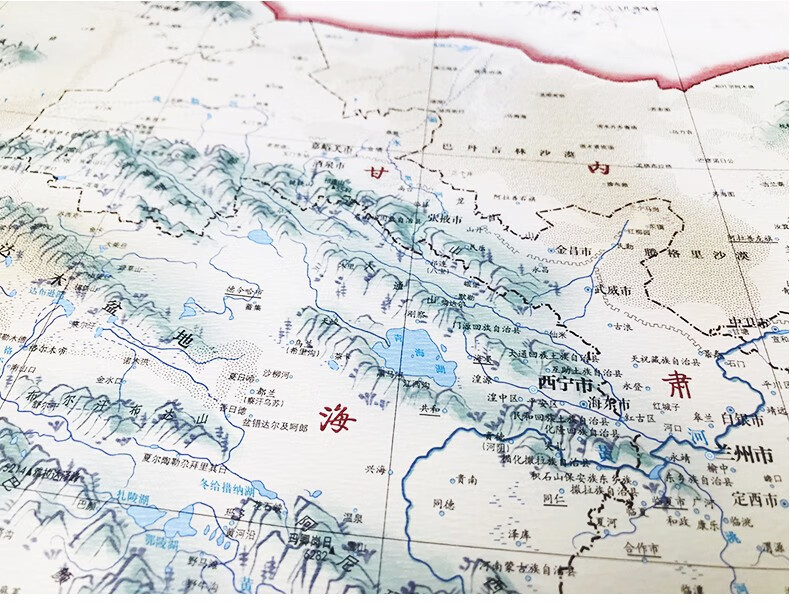 水墨版中国世界地图墙贴1108米家居地图泼墨山水画风格创意地图中式