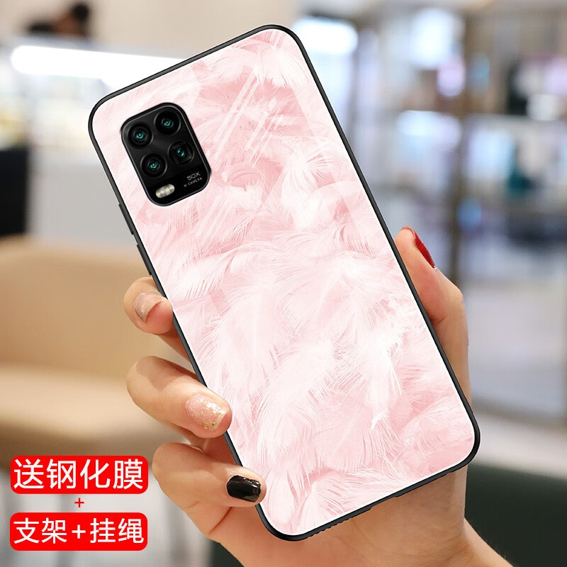 千道小米10青春版手机壳玻璃小米10s男女5g手机套新款防摔全包边硬壳