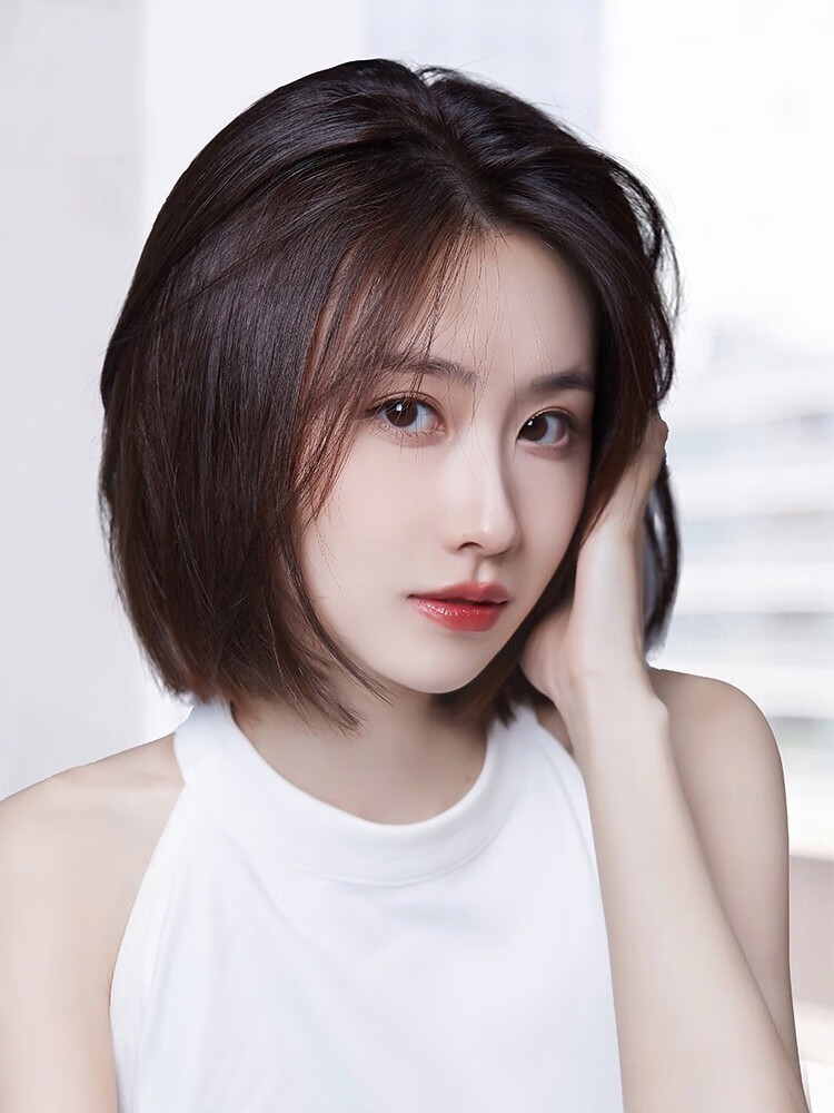 欧宝格oubaoge假发真发全真人发偏分女时尚发型自然全头套式中长女士