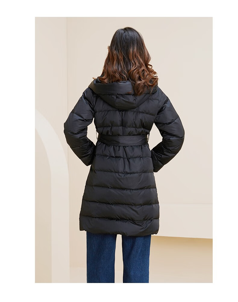 金苑羽绒服女中长款冬季女装韩版加厚白鸭绒连帽宽松冬装外套女潮j20