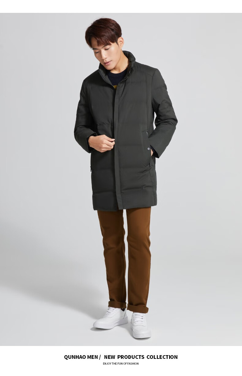 群豪羽绒服98653a123 墨绿 48