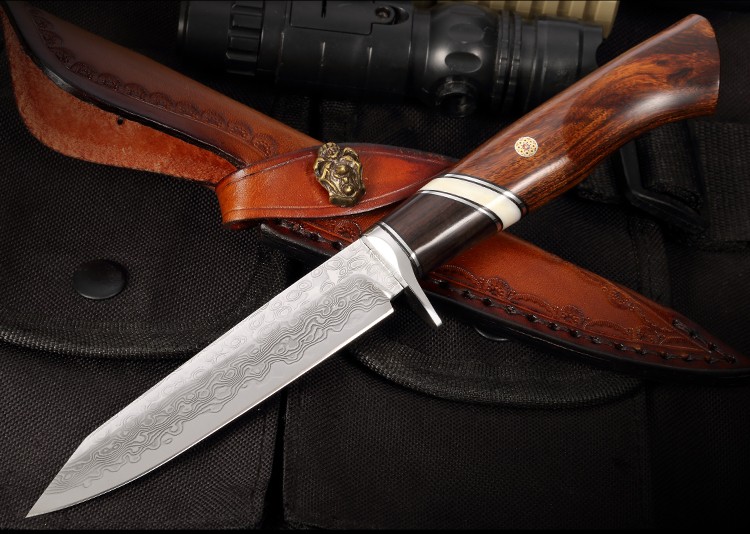 刀锋英雄m390粉末钢户外刀具野外求生刀军刀vg10大马士革钢刀子防身